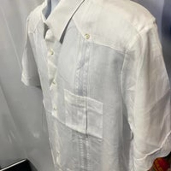 Oscar de La Renta Vintage Men's Shirt Short Sleeve Button Down  XL - Panama- - Picture 6 of 9